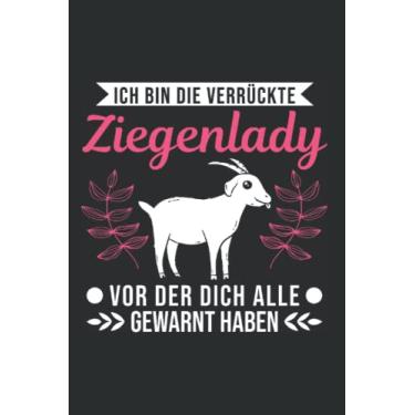 Imagem de Ziege Notizbuch: Verrückte Ziegenlady Ziegenwirt Ziege / 6x9 Zoll / 120 karierte Seiten Seiten
