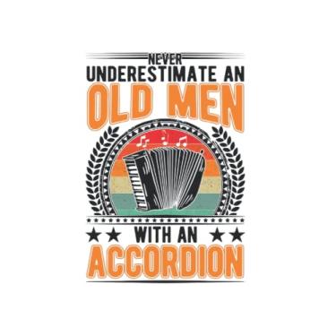 Imagem de Akkordeon Notizbuch: Akkordeon Alter Mann Ziehharmonika Akkordeonist / 6X9 Zoll / 120 Linierte Seiten