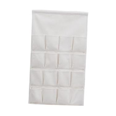 Imagem de Gralara Bolsa de armazenamento para pendurar na porta, organizador de armário de parede, bolsos para pendurar na sala de estar, quarto, banheiro, branco, 16 Bolsos