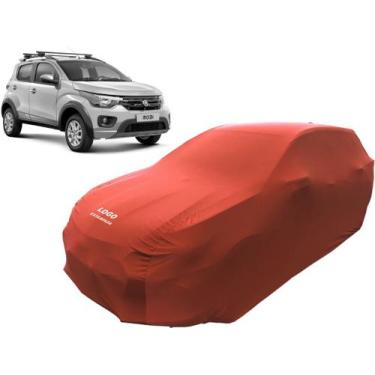 Imagem de Capa De Tecido Com Logo Fiat Mobi Melhor Durabilidade - Mz, Vermelha