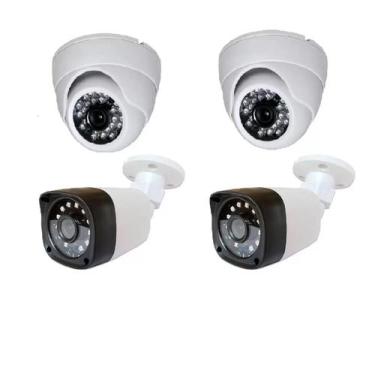 Imagem de Kit Câmeras de segurança 2 internas e 2 externas com Infra vermelho Fu