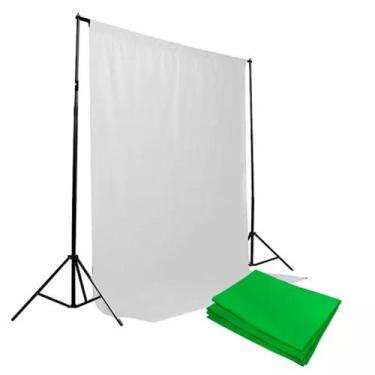 Imagem de Kit Suporte Fundo Infinito + Tecido Branco e Verde ChromaKey MLF-023 T