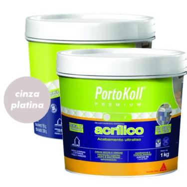 Imagem de Kit 2 Rejuntes Acrílico Flexível Premium 1Kg Portokoll