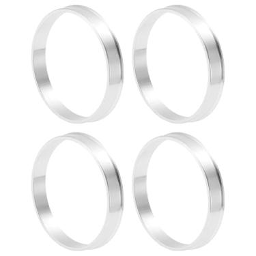 Imagem de INFINAUTO Anéis centralizados no cubo da roda do carro OD 64,1 mm para ID 59,6 mm eixo central de rodas amortecedores Hubrings liga de alumínio tom prata durável
