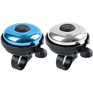 Imagem de Xthuge Campainha de Bicicleta Clássica, Campainha de Bicicleta de Alumínio, Som Alto, Nítido E Claro, Campainha de Bicicleta para Adultos E Crianças (Azul, Prata, Uso para A Mão Direita, Pacote com 2)