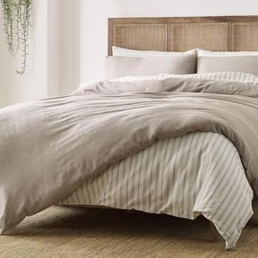 Imagem de Blue Loom Conjunto de edredom 100% algodão, 3 peças, conjunto de edredom lavado com pedra tamanho casal/queen 233 x 228 cm com 2 fronhas combinando, edredom não incluído, Vivie - cinza ardósia
