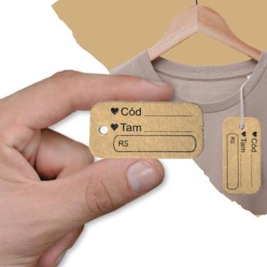 Imagem de 500 Peças  Mini Tag Para Roupas  Tam.2 x 4 Cm - 4Food Print 