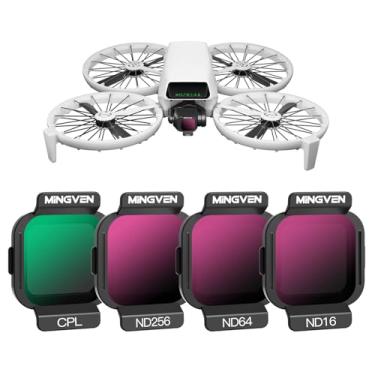 Imagem de Filtros CPL e ND para DJI Flip Fly More Combo RC 2, pacote com 4 - CPL, ND16, ND64, ND256, conjunto de filtros ND compatível com acessórios de lente flip drone