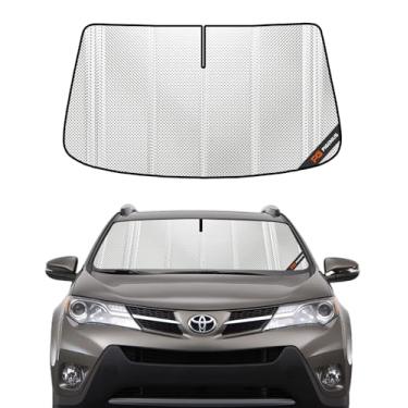 Imagem de Pigenius Para-brisa para Toyota RAV4 2013-2018 com câmera de espelho retrovisor. Cobertura completa do para-sol da janela frontal