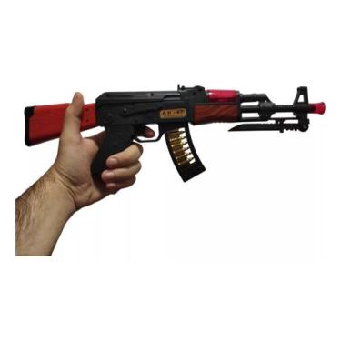 Imagem de Arminha Militar de Brinquedo Com Luz e Som - 99 Toys, Preto, Vermelho