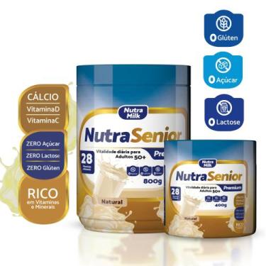 Imagem de Nutra Senior 50+ Premium 400g - Zero Lactose e Zero Açúcar - Nutramilk