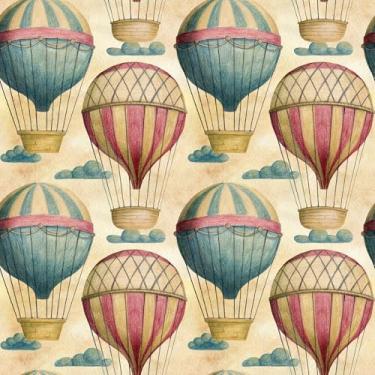 Imagem de Livelynine Papel de parede retrô de 44,5 x 701 cm, vermelho, amarelo, azul, nuvens, céu, papel de contato colorido, papel de parede pré-colado removível para quarto, berçário, quarto de crianças,