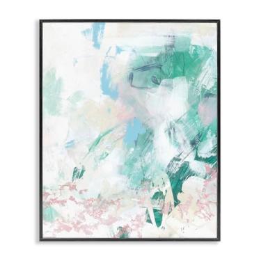 Imagem de Stupell Industries Desenho de arte de parede giclée emoldurado em preto com pincelado verde desbotado por June Erica Vess, 40 x 50 cm