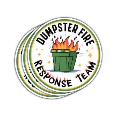 Imagem de 3 peças Dumpster Fire Response Team, Dumpster Fire Sticker, This is Fine Sticker, Everything's Fine Dumpster Fire - Adesivo de vinil para garrafas de água, laptop, telefone, carro, capacete de 7,6 cm
