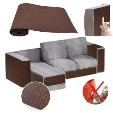 Imagem de Protetor Arranhador Adesivo para Gatos, Carpete 30x200cm, Protetor de Móveis e Sofá, Cinza (Marrom)