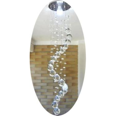 Imagem de Lustre Espiral De Cristal Para Lavabo/ Cabeceira De Cama - LUZ DECOR, 