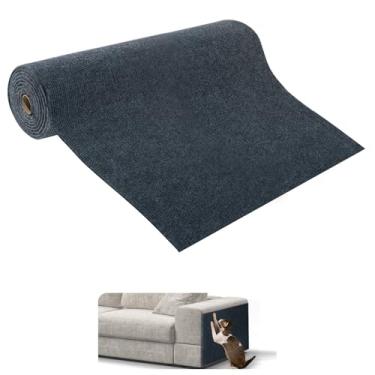 Imagem de Tapete para arranhar gatos, arranhador autoadesivo para sofá de móveis ou protetor de parede, tapete para arranhar a torre de árvore de gato, almofadas de reposição para arranhões (cinza escuro, 100