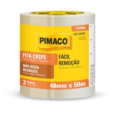 Imagem de Pimaco Fita Crepe Branca 48MMX50M com 2 rolos - Cód. 970915