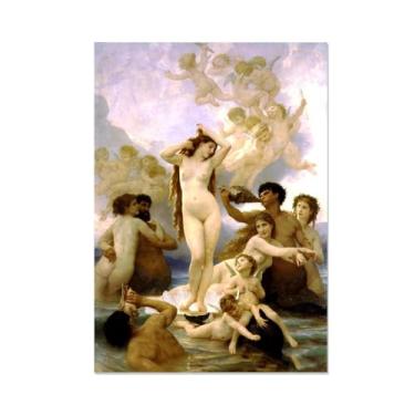 Imagem de Reprodução de pinturas famosas em tela abstrata arte de parede O nascimento de Vênus arte de parede em tela para decoração de casa e escritório 20x30 cm (20.3x30.5 cm) sem moldura