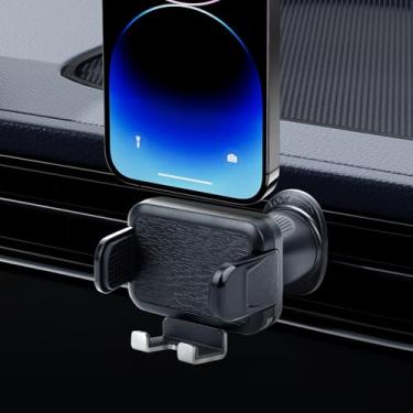 Imagem de Mechrig Suporte de telefone para carro – Suporte de celular seguro para carro com clipe de gancho de metal, rotação de 360°, operação com uma mão suporte universal para automóvel, para iPhone, Android