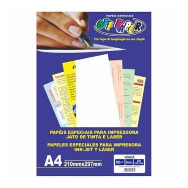 Imagem de Papel Vergê A4 branco 180G 50 Folhas OFF PAPER