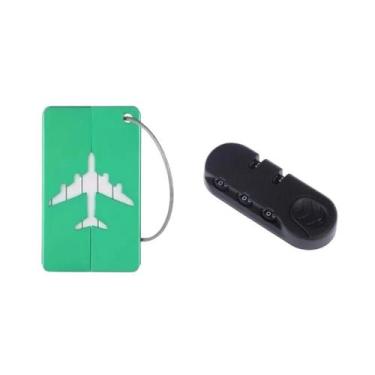 Imagem de Cadeado de Mala com Tag Identificador Verde - We Go To