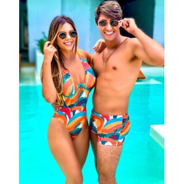 Imagem de Maiô aspas + Sunga da Mesma Estampa - KEEP COLLECTION, ELA P + ELE G