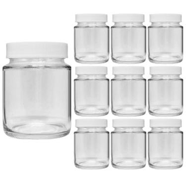 Imagem de Kit 10 Pote de Vidro 240ml Com Tampa Plástica Para Tempero - Super Pot