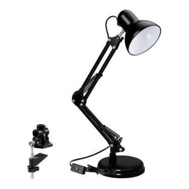 Imagem de Luminária Articulada de Mesa Pixar Base e Clip Preto 69cm - Animo Shop
