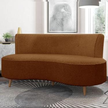 Imagem de Sofá Living 2 Lugares 135cm Aang Pés Palito Bouclê Terra Cota G33 - Gr