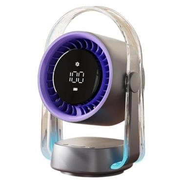 Imagem de IEUDNS Air Cool Fan Desk Fan Fan de 100 engrenagens comprimido ou timer pendurado silencioso com alta velocidade recarregável para caminhadas domicílios do, Roxo
