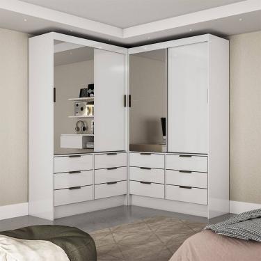 Imagem de Closet Casal Duplo Sevilha 4 Portas Plus 12 Gavetas Carioca Móveis