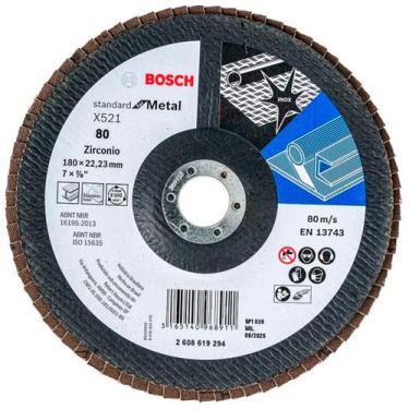 Imagem de Disco Flap Std for Metal F A 180mm Gr80 - BOSCH