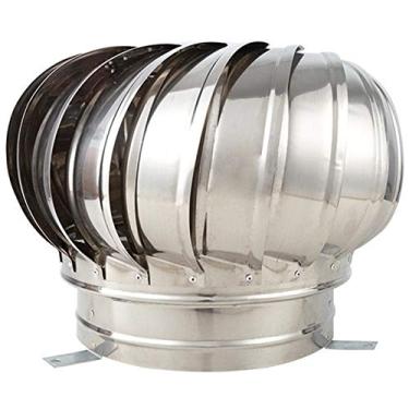 Imagem de Tampa de capota de chaminé, capota rotativa de ventilação de aço inoxidável, giratória, giratória, anti-corrente descendente, para chaminés e saídas de exaustão, chaminés, capa de chuva e neve, 100 mm