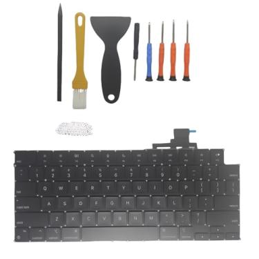 Imagem de Yriellp Teclado de substituição com luz de fundo e parafuso de rebite compatível com MacBook Air M2 Retina 34.5 cm A2681 MLY33LL/A MLY43LL/A EMC4074 2022 ano (teclado com luz de fundo e ferramentas de