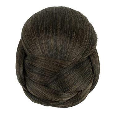 Imagem de IMISSU Cobertura de cabelo trançado chignon dançarina rosquinha pedaços de cabelo scrunchies coque de cabelo peruca grampos updo (M1 Castanho Misto)