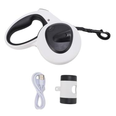 Imagem de Auto Retrátil da Coleira de Estimação Ergonômica Pet Grip Soft Reflexive Walking Dog Leash Com Luz LED Light 5m Nylon Rope Box Caixa de Garbagem Portátil (L 28 polegadas)