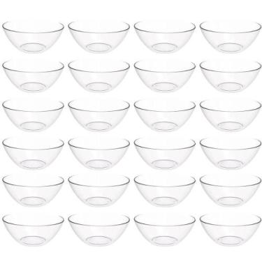 Imagem de 24 Tigelas 2,3L Transparente Travessa Redonda Servir Salada Sobremesa 