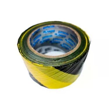 Imagem de Fita Zebrada Preto com Amarelo - Plastcor - PLASTICOR/LIBUS