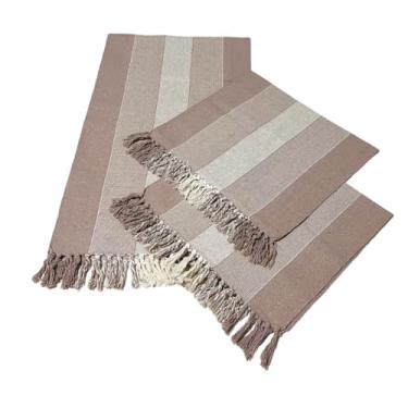 Imagem de Jogo De Passadeira De TearTapete Cozinha Kit Com 3 Peças(NUDE FAIXA CRUR-T)