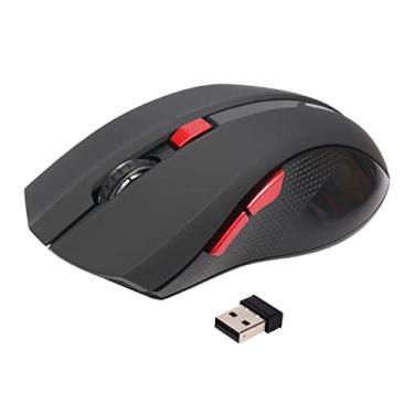 Imagem de Mouse sem fio, mouse óptico ambidestro sem fio ambidestro para jogos com 6 botões, para Windows, PC, notebook, laptop e Mac (preto)