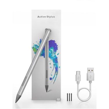 Imagem de Caneta Surface Pro 2024 para Microsoft Surface Pro 11/10/9/8/7/6/5/4/3/X, Surface Go/Book/Studio/Laptop, caneta Stylus Windows com sensibilidade à pressão 4096, carregamento USB-C, borracha e clique
