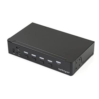 Imagem de Interruptor KVM StarTech.com com 4 portas DisplayPort - Interruptor DP KVM com áudio e Hub USB 3.0 integrado para periféricos - 4K 30Hz (SV431DPU3A2)