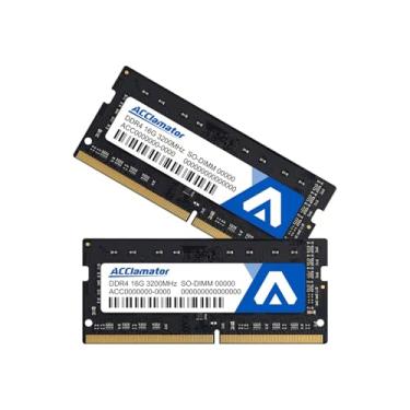 Imagem de Acclamator Kit DDR4 de 32 GB (2 x 16 GB) 3200 MHz PC4-25600 CL22 (2933 MHz ou 2666 MHz), sem buffer, não-ECC, 1,2 V, SODIMM 260 pinos, laptop, notebook, PC, módulo de memória RAM