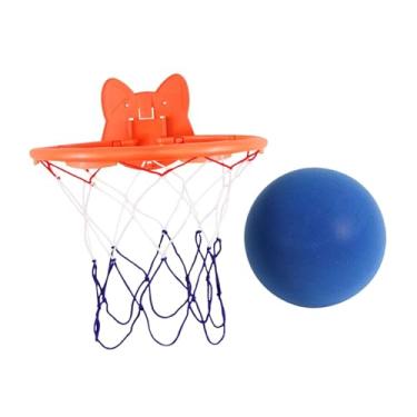 Imagem de Vaveren Conjunto silencioso de basquete e argola, com argola de basquete de montagem na parede, presente profissional, brinquedo filho de filho, Azul