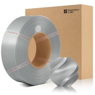 Imagem de 3DTOOLS Refil de filamento básico PLA de bambu de 1,75 mm, alta dureza, alta velocidade e fácil impressão, ecológico com RFID para Bambu Lab A1, A1MINI, X1, P1 AMS 1KG +/- 0,03 mm (sem carretel) prata