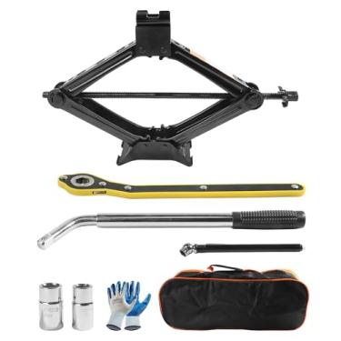 Imagem de SCUARI Macaco Tesoura De 2 Toneladas E Suporte - Kit Portátil Para Troca Pneus Com Chave Roda, Levanta Carros Suvs
