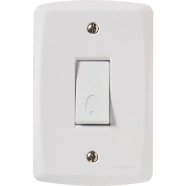 Imagem de Conjunto 4X2 Com 1 Pulsador Campainha 10 A 250 V Lux2 Branco