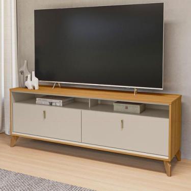 Imagem de Rack para TV Até 75 Polegadas Dubai 2 Portas Tauri/Off White Fosco - L