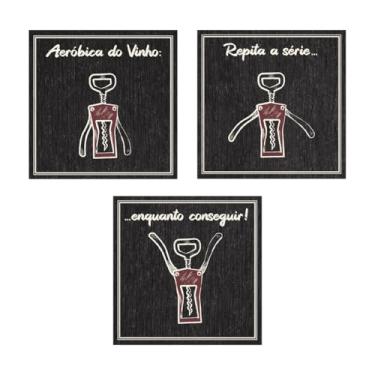 Imagem de Placa Decorativa com Corda ou com Adesivo Aeróbica do Vinho Adega (Com Fita Dupla Face)